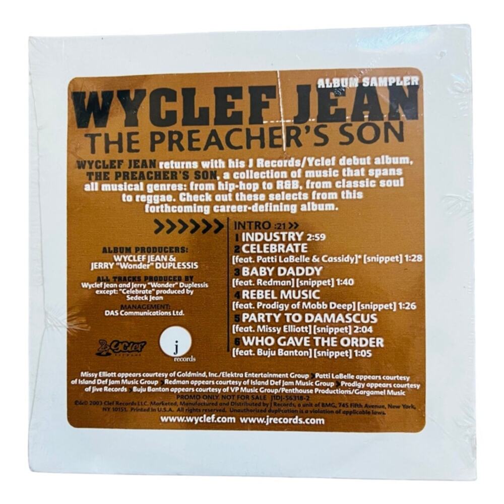 Wyclef Jean The Preacher's Son CD Album Sampler SEALED NEW Hip Hop Promo 2003